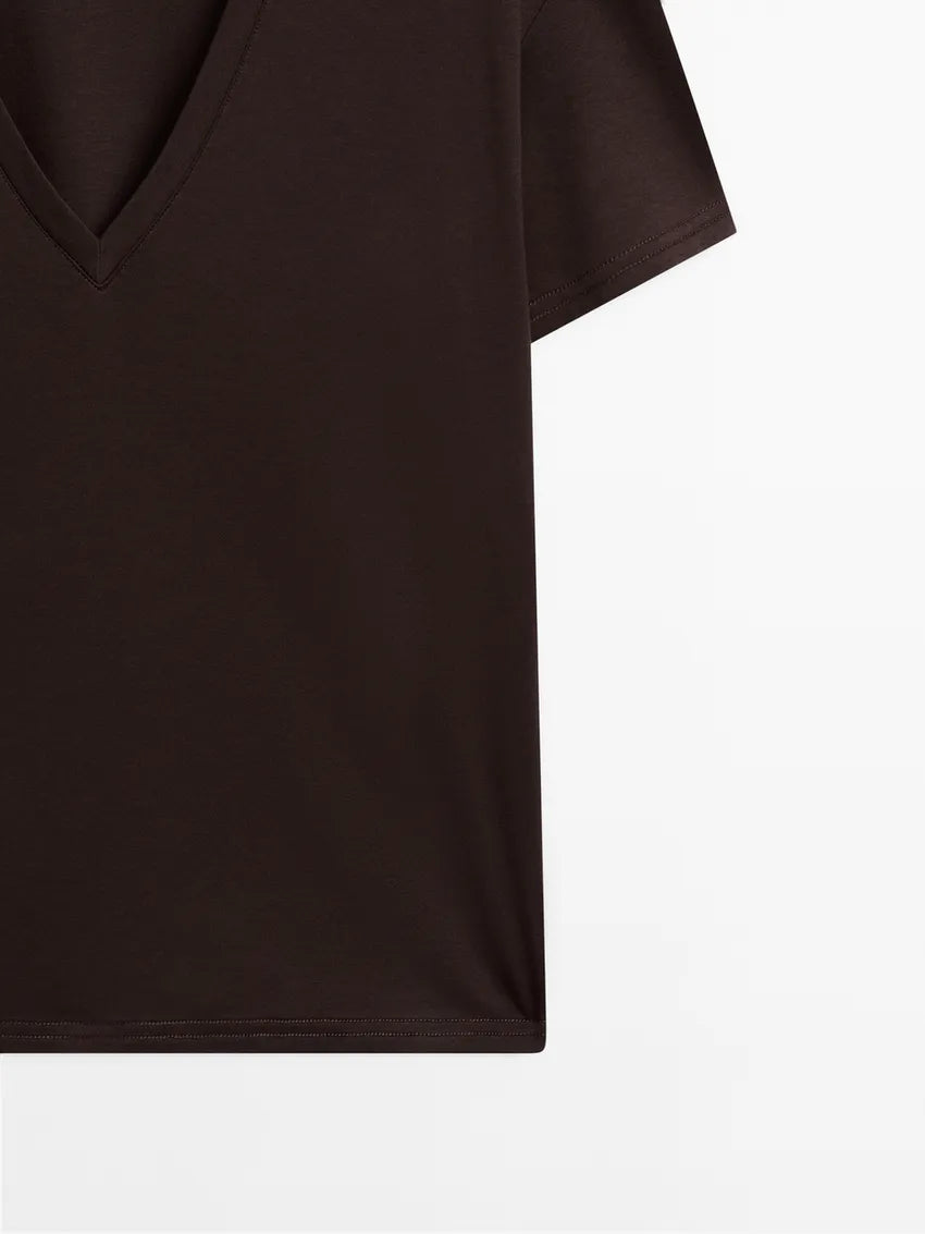 Women's Premium Supima Cotton V neck T-shirt