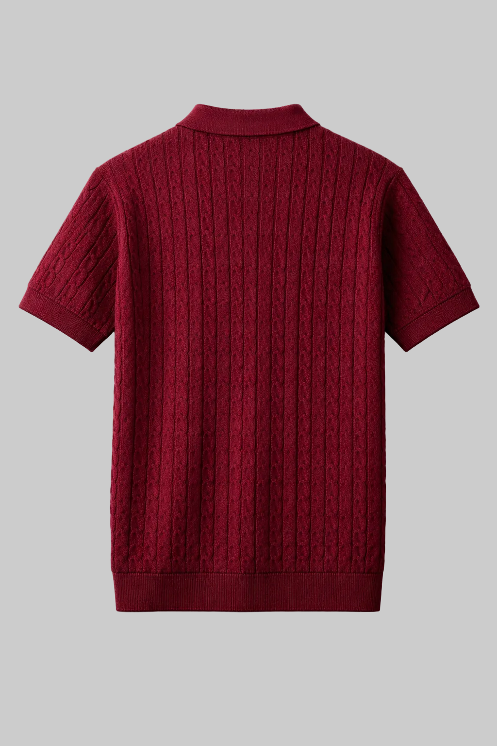Men's premium classic cable knit polo tee