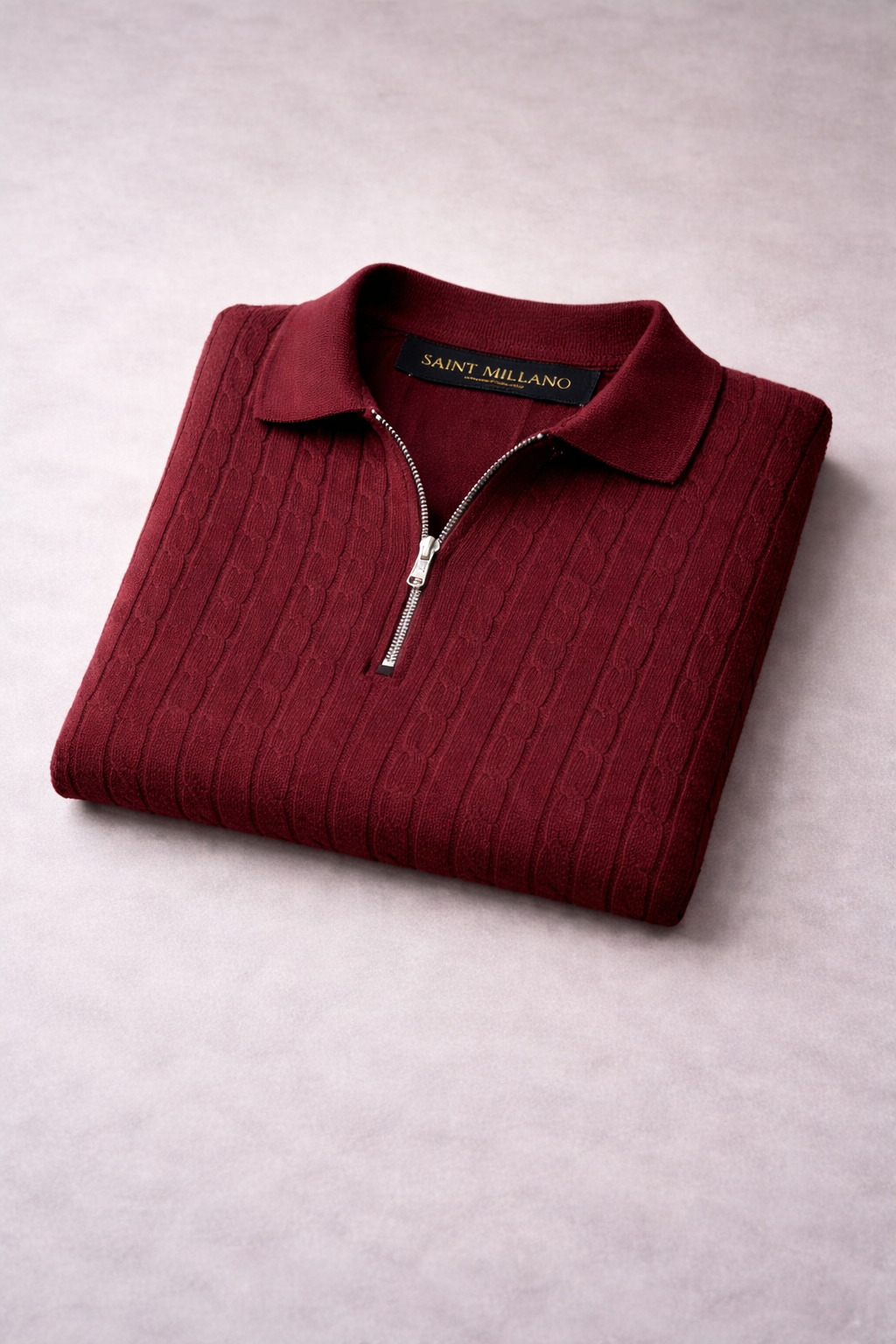 Men's premium classic cable knit polo tee