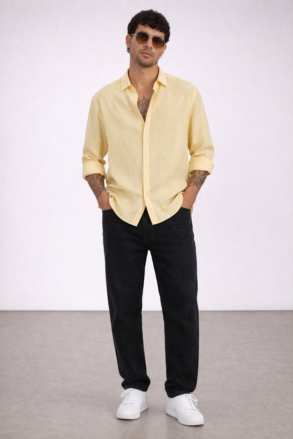Mens essential Black Denim Jeans – Refined Straight Fit