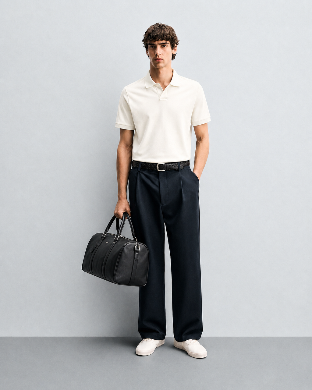 Men's premium classic off-white polo T-shirt