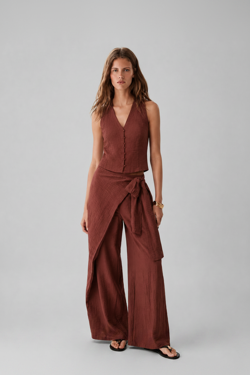 Women's premium La Riviera so-ord terracota set