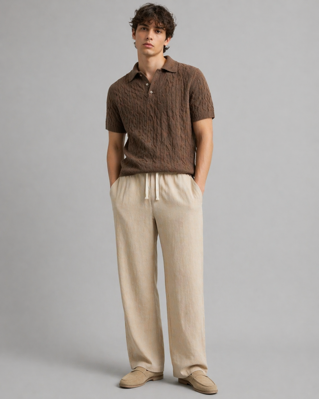 Men's premium pure linen drawstring trousers | Summer Essentials |