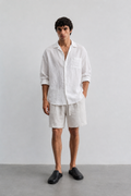 Men’s premium Off-White Linen Shorts – Relaxed Fit | Summer Essential |